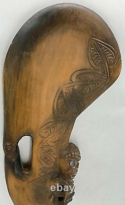 Hand-carved Mere or Patu-Matai Timber-Made in New Zealand by Rotorua Art Agency