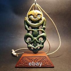 Hei Tiki Maori Art Inanga Pendant New Zealand Pounamu