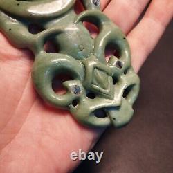 Hei Tiki Maori Art Inanga Pendant New Zealand Pounamu