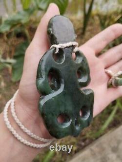 Hei Tiki Maori Art Inanga Tane Pendant New Zealand Pounamu