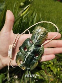 Hei Tiki Maori Art Inanga Tane Pendant New Zealand Pounamu