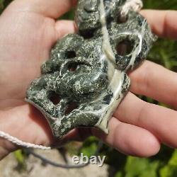 Hei Tiki Maori Inanga Tane Pendant Green Stone Necklace New Zealand Pounamu