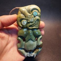 Hei Tiki Pendant Maori Art Jade Green Stone Necklace New Zealand Pounamu