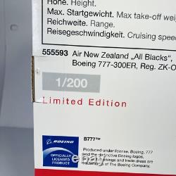 Herpa Boeing 777-300ER 1/200 Air New Zealand All Blacks ZK-OKQ LIMITED EDITION