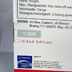 Herpa Boeing 777-300ER 1/200 Air New Zealand All Blacks ZK-OKQ LIMITED EDITION