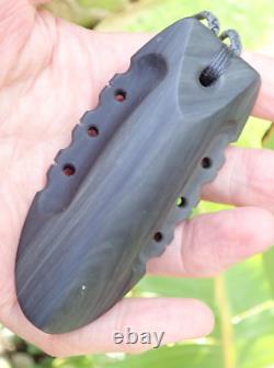 Huge Collectible Ross Mccabe Nz Onewa Stone Notched Maori Rei Puta Whale Tooth