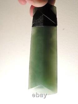 INANGA Greenstone Pounamu Jade Nephrite POLISHED Green Blue Superb PYRAMID TOKI