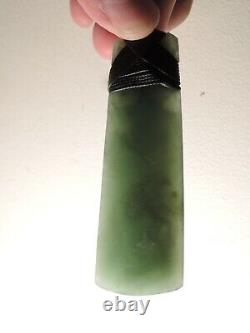 INANGA Greenstone Pounamu Jade Nephrite POLISHED Green Blue Superb PYRAMID TOKI