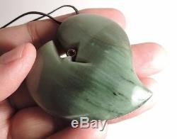 INANGA JADE Maori Pounamu NEPHRITE Greenstone+GEMSTONES CHATOYANT HEART PENDANT