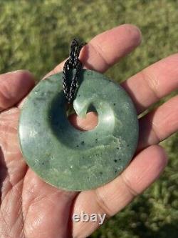 INANGA Nephrite New Zealand Jade MAORI Pounamu Greenstone Dean's BIG SINGLE KORU