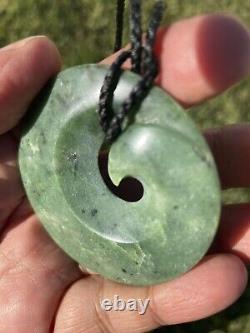 INANGA Nephrite New Zealand Jade MAORI Pounamu Greenstone Dean's BIG SINGLE KORU