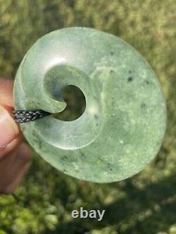 INANGA Nephrite New Zealand Jade MAORI Pounamu Greenstone Dean's BIG SINGLE KORU