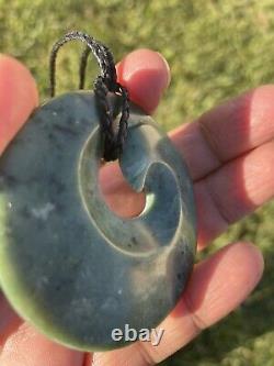 INANGA Nephrite New Zealand Jade MAORI Pounamu Greenstone Dean's BIG SINGLE KORU