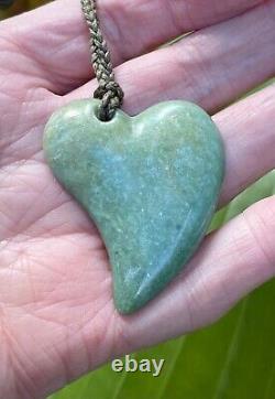 John Kerwin Nz Fuschite Rarest Turquoise Aotea Stone Maori Aroha Heart Pendant