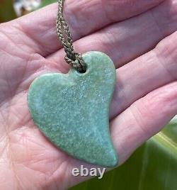 John Kerwin Nz Fuschite Rarest Turquoise Aotea Stone Maori Aroha Heart Pendant