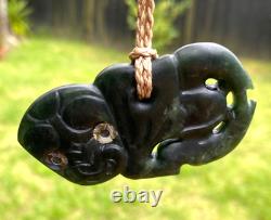 Judah Ashton Maori Arahura Pounamu Nz Greenstone Jade Hei Tiki Pendant