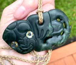 Judah Ashton Maori Arahura Pounamu Nz Greenstone Jade Hei Tiki Pendant