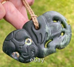 Judah Ashton Maori Arahura Pounamu Nz Greenstone Jade Hei Tiki Pendant