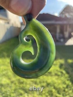 KAHURANGI Jade MAORI Pounamu Greenstone Dean's GEM QUALITY MFJ DOUBLE KORU HOOK