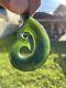KAHURANGI Jade MAORI Pounamu Greenstone Dean's GEM QUALITY MFJ DOUBLE KORU HOOK