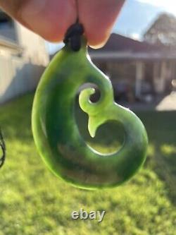 KAHURANGI Jade MAORI Pounamu Greenstone Dean's GEM QUALITY MFJ DOUBLE KORU HOOK