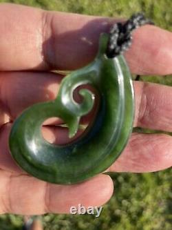 KAHURANGI Jade MAORI Pounamu Greenstone Dean's GEM QUALITY MFJ DOUBLE KORU HOOK