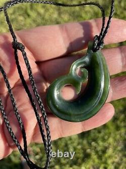 KAHURANGI Jade MAORI Pounamu Greenstone Dean's GEM QUALITY MFJ DOUBLE KORU HOOK