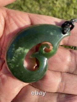 KAHURANGI Jade MAORI Pounamu Greenstone Dean's GEM QUALITY MFJ DOUBLE KORU HOOK