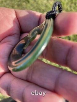 KAHURANGI Jade MAORI Pounamu Greenstone Dean's GEM QUALITY MFJ DOUBLE KORU HOOK