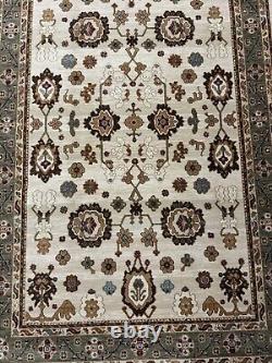 Karasatan Original Collection Ivory Oushak 721 5'9x9' 100% New Zealand wool rug