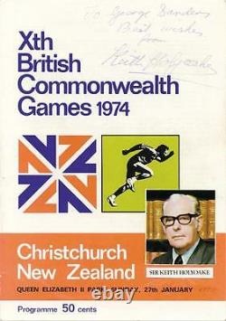 Keith Holyoake (new Zealand) Inscribed Program Cover Signed