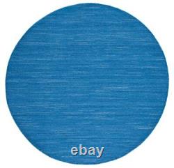 Kilim Collection 6' Round Blue KLM125L Handmade New Zealand Wool Entryway Foy