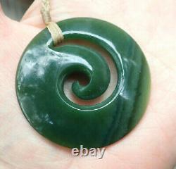 Kurtis Bell Rarest Nz Greenstone Pounamu Nephrite Picture Jade Maori Spiral Koru