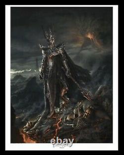 LOTR Sideshow Collectibles Weta Sauron Fine Art Paper Giclee LE 55/800 17x20