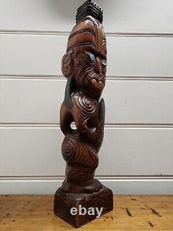 Large Maori Hand Carved Tiki Teko Teko New Zealand