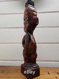 Large Maori Hand Carved Tiki Teko Teko New Zealand