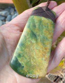 Large Nathan Jerry Rare Nz Raukaraka Pounamu Greenstone Jade Maori Hei Toki Adze