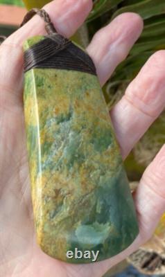 Large Nathan Jerry Rare Nz Raukaraka Pounamu Greenstone Jade Maori Hei Toki Adze