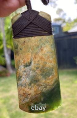 Large Nathan Jerry Rare Nz Raukaraka Pounamu Greenstone Jade Maori Hei Toki Adze