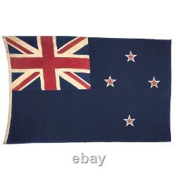 Large Vintage Cotton Flag Sewn Stars New Zealand Cloth Union Jack Textile Art