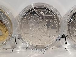 (Lot 963) NEW ZEALAND 2003 Lord of the Rings Collection of 9 Silver Coins