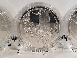 (Lot 963) NEW ZEALAND 2003 Lord of the Rings Collection of 9 Silver Coins