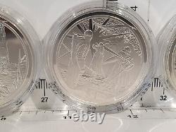 (Lot 963) NEW ZEALAND 2003 Lord of the Rings Collection of 9 Silver Coins