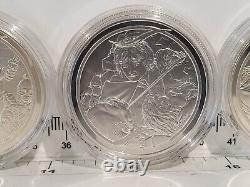 (Lot 963) NEW ZEALAND 2003 Lord of the Rings Collection of 9 Silver Coins