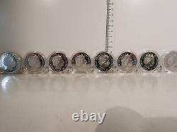 (Lot 963) NEW ZEALAND 2003 Lord of the Rings Collection of 9 Silver Coins