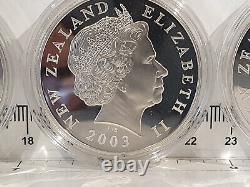 (Lot 963) NEW ZEALAND 2003 Lord of the Rings Collection of 9 Silver Coins