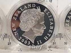 (Lot 963) NEW ZEALAND 2003 Lord of the Rings Collection of 9 Silver Coins