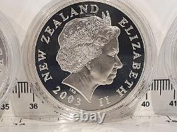 (Lot 963) NEW ZEALAND 2003 Lord of the Rings Collection of 9 Silver Coins