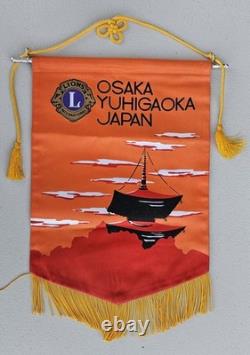 Lot of 22 Vintage Lions Club International Banners Japan New Zealand Korea