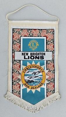 Lot of 22 Vintage Lions Club International Banners Japan New Zealand Korea
